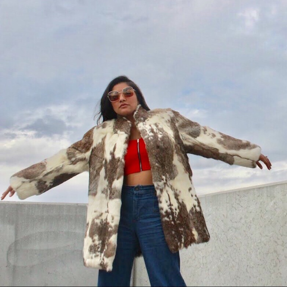 Spotted Rabbit Fur Jacket - Picture 4 of 4